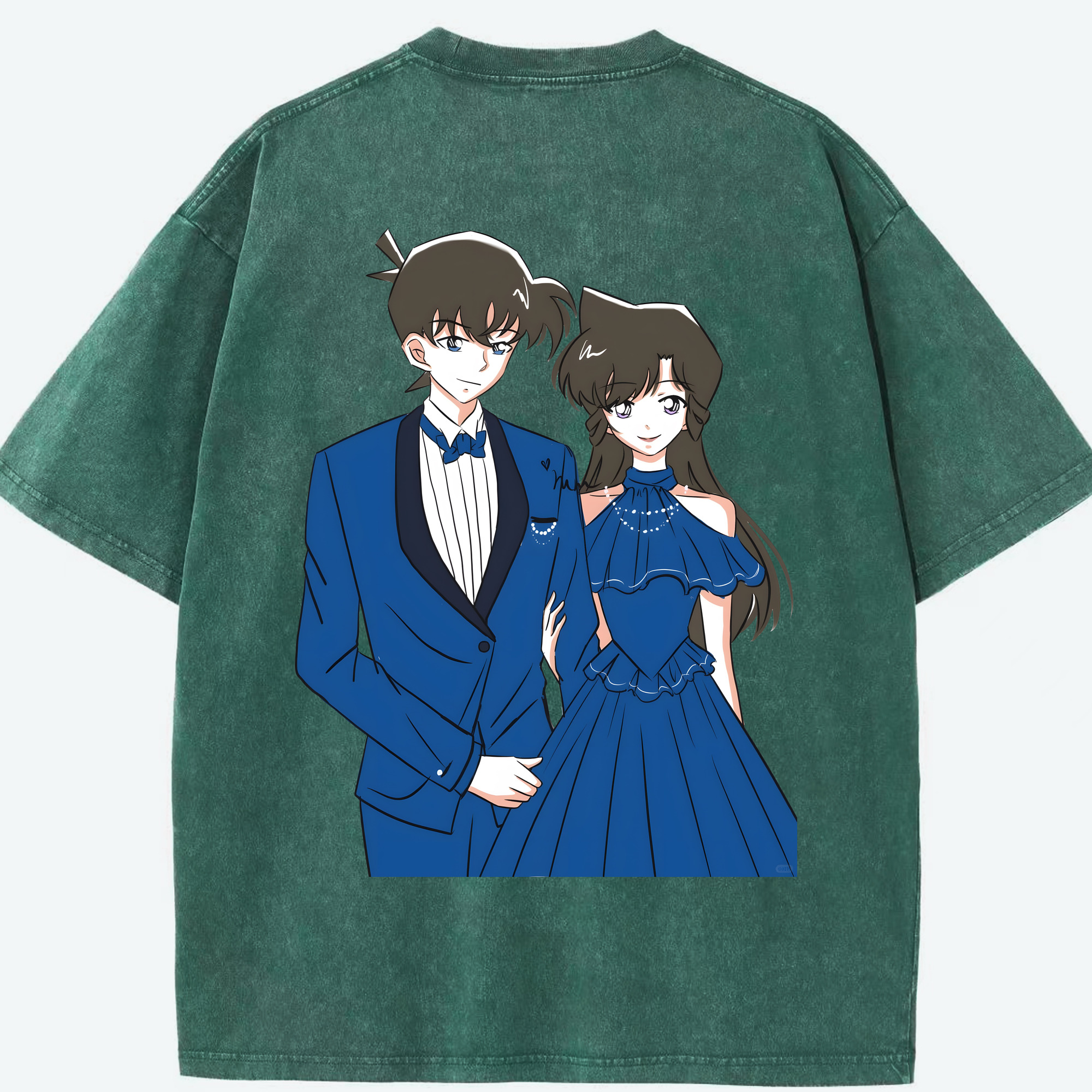 （画像用） 名探偵コナン 江戸川 コナン Detective Conan Conan Edogawa 綿100% ヴィンテージ風 半袖Tシャツ（背面プリント）